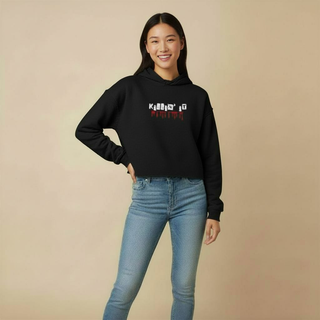Killin’ It Cropped Raw Hem Hoodie — Trendy Women’s Streetwear Athleisure Sweatshirt for All Seasons