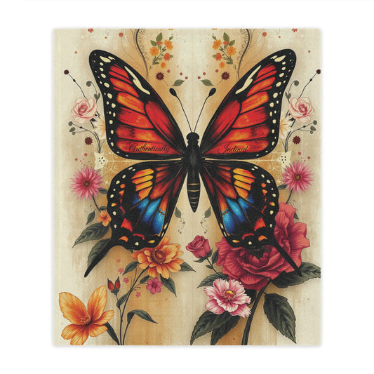 Front view of Authentically Inclined Minky Blanket, 50x60 inches — soft plush inspirational blanket, cozy throw, motivational décor by The Inner Horizon Collective