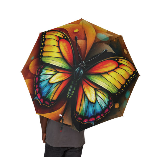 Front view of Butterfly Semi-Automatic Foldable Umbrella — waterproof travel umbrella for daily use by The Inner Horizon Collective