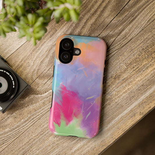 Front view of Phone Case with Colorful Alternate Universe Design — artistic protective cover for iPhone and Samsung by The Inner Horizon Collective