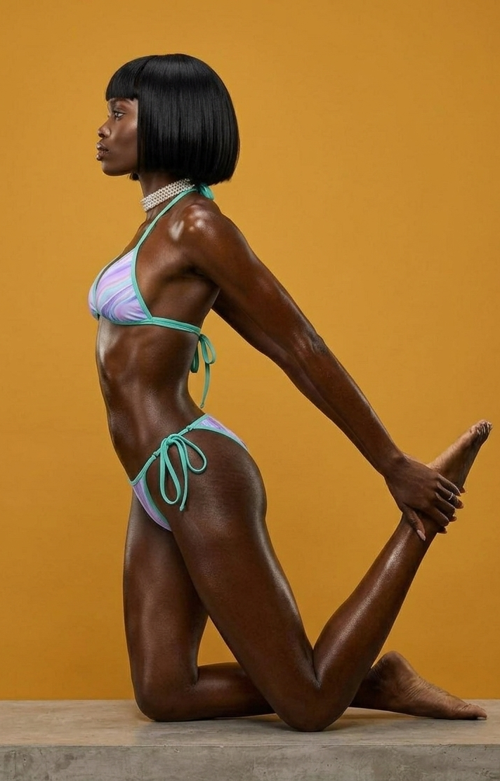 Iridescent Marble Tie-Side Bikini