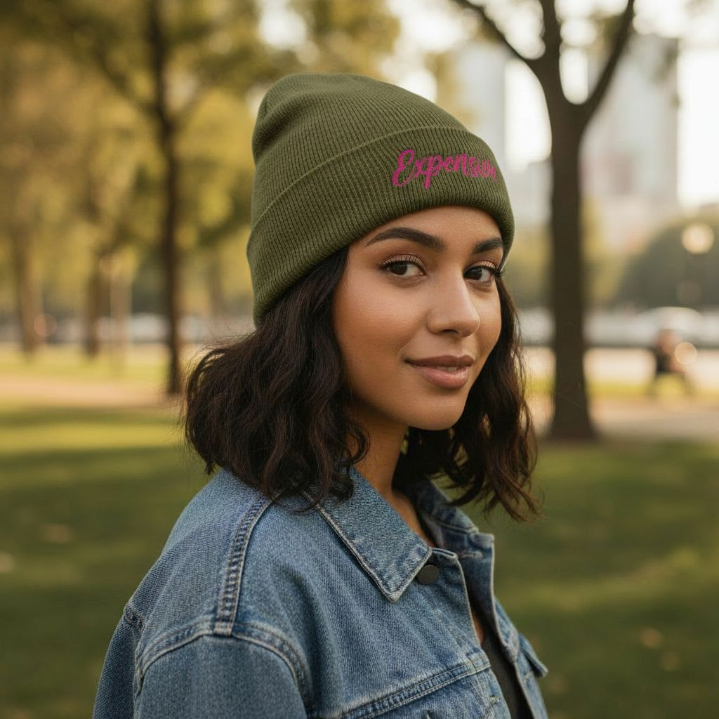 Stylish Ribbed Knit Beanie with 'EXPENSIVE' Embroidery, Cool Fashion Accessory, Gift for Him/Her, Winter Warmth, Trendy Beanie