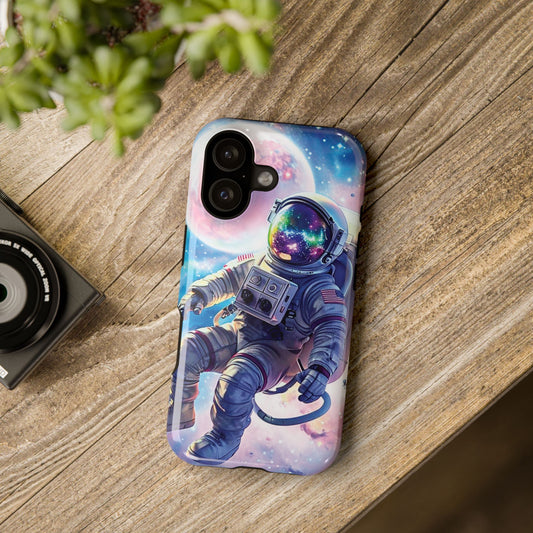 Front view of Impact-Resistant Astronaut in Galaxy Phone Case — space-themed protective cover for iPhone and Samsung by The Inner Horizon Collective