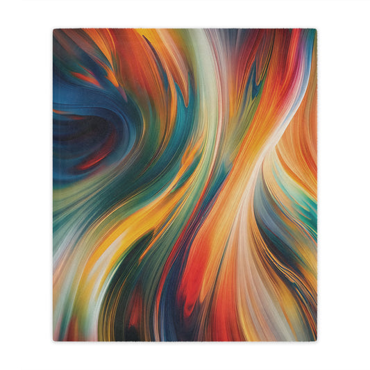 Front view of Vibrant Swirl Minky Blanket, 50x60 inches — soft plush colorful blanket, cozy throw, fun décor by The Inner Horizon Collective